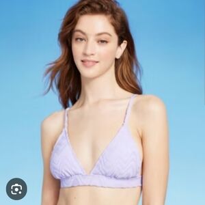 Lavender Wild Fable Retro Terry Cloth Adjustable Bikini Top Light Purple XL